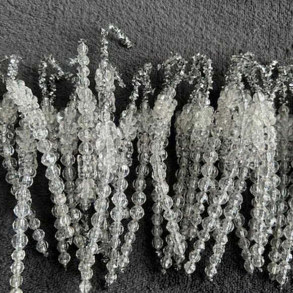 Vintage Handmade Acrylic Crystal Beaded Christmas Holiday Icicle Tree Ornaments - Picture 3 of 7